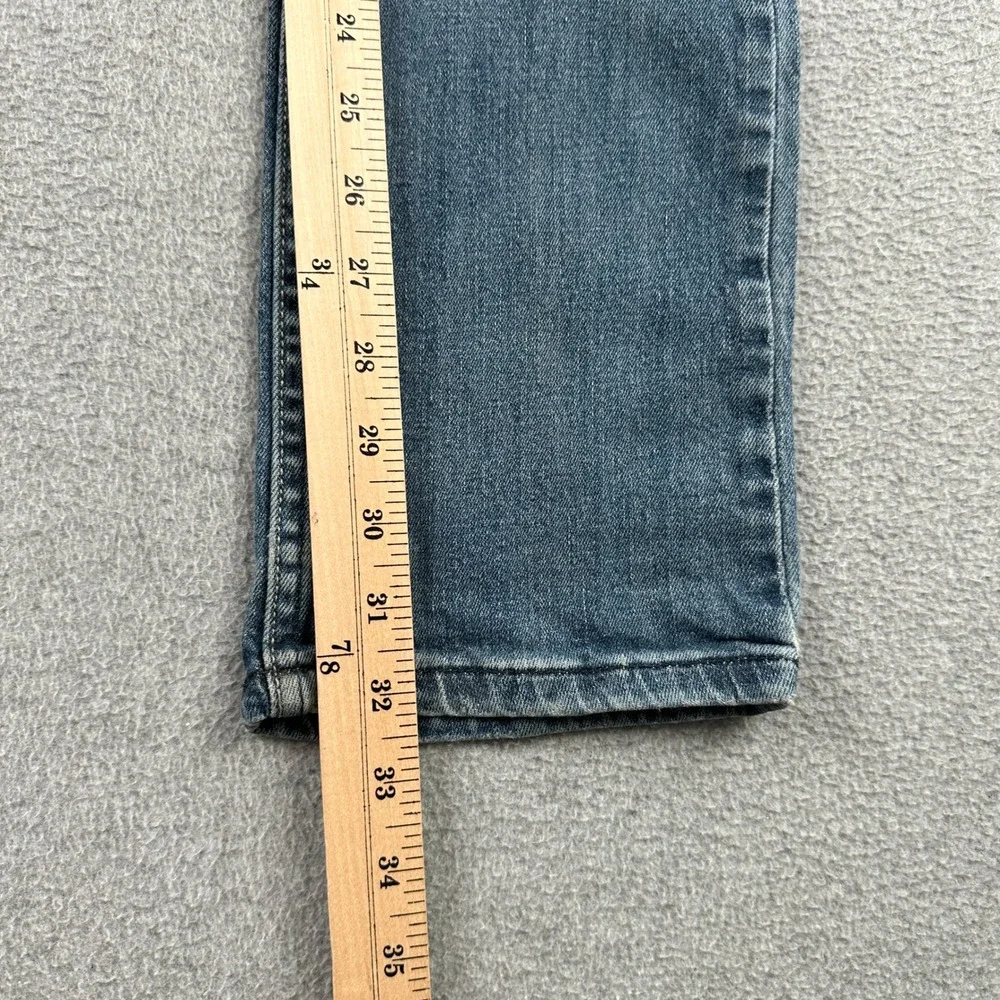 Levi's Jeans Womens 3 524 Too Superlow Blue Straight Leg Denim Distressed